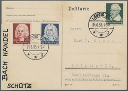 Deutsches Reich - 3. Reich: 1935 Bach Kplt. Satz Auf Blanko-FDC Karte Mit Ersttagstpl. Leipzig 21.6. - Otros & Sin Clasificación
