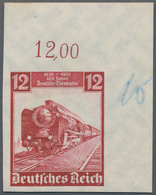 Deutsches Reich - 3. Reich: 1935, 12 Pfg. Eisenbahn UNGEZÄHNT Aus Der Rechten Oberen Bogenecke, Die - Other & Unclassified