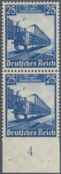Deutsches Reich - 3. Reich: 1935, 25 Pfg. Eisenbahn, Senkrechtes Unterrandpaar, Dort UNGEZÄHNT In Ta - Otros & Sin Clasificación