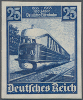 Deutsches Reich - 3. Reich: 1935, 25 Pfg. DEUTSCHE EISENBAHN, Vierseitig Breitrandig UNGEZÄHNT, Tade - Other & Unclassified