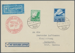 Deutsches Reich - 3. Reich: 1936, Lufthansa Mit Zusatzfrankatur, Auf Portoger. Sieger-Luftpost Karte - Other & Unclassified