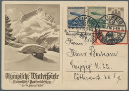 Deutsches Reich - 3. Reich: 1936, Zeppelin, Beide Werte Auf Olympiade-GA Als Sammler-Einschreibe-Kar - Sonstige & Ohne Zuordnung