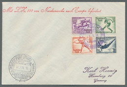 Deutsches Reich - 3. Reich: 1936, "Olymp. Spiele Berlin", Kompletter Satz Auf Zwei Zeppelinbriefen Z - Autres & Non Classés