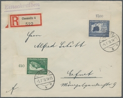Deutsches Reich - 3. Reich: 1938, Luftpost, Beide Werte Als Randstücke Auf R-Brief Mit Ersttagsstpl. - Otros & Sin Clasificación
