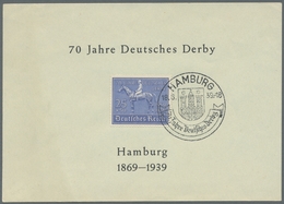 Deutsches Reich - 3. Reich: 1939, Deutsches Derby 3 Mal Auf FDC, Einmal Dabei Auf Gedenkblatt Je Mit - Andere & Zonder Classificatie