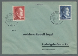 Deutsches Reich - 3. Reich: 1942, "1 Bis 5 Mk. Hitler Zähnung L 12 ½", Sauber Auf Zwei Ersttagsbrief - Sonstige & Ohne Zuordnung