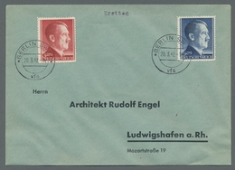 Deutsches Reich - 3. Reich: 1942, "1 Bis 5 Mk. Hitler Zähnung L 12 ½", Sauber Auf Zwei Ersttagsbrief - Autres & Non Classés