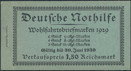 Deutsches Reich - Markenheftchen: 1929, Markenheftchen NOTHILFE Mit Seltenen Gültigskeitdatum: "Gült - Postzegelboekjes