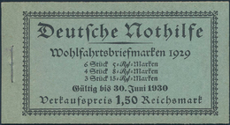 Deutsches Reich - Markenheftchen: 1929, Markenheftchen NOTHILFE Mit Seltenen Gültigskeitdatum: "Gült - Cuadernillos