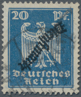 Deutsches Reich - Dienstmarken: 1924, Schlangenaufdruck 20 Pfg. Blau Mit KOPFSTEHENDEM AUFDRUCK, Ech - Servizio