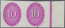 Deutsches Reich - Dienstmarken: 1930, Wertziffer Im Oval, 10 Pf Purpur UNGEZÄHNT Im Waagerechten Paa - Officials
