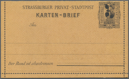 Deutsches Reich - Privatpost (Stadtpost): Strassburg, 1891/92: 5 Kartenbriefe, Nicht Gelaufen, Selte - Posta Privata & Locale