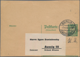 Deutsches Reich - Ganzsachen: 1925, 5 Pf Adler, Stark Verschnittenes Klischee Der Antwortdoppelkarte - Autres & Non Classés