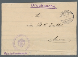 Deutsch-Ostafrika - Stempel: 1915 - DARESSALAM (1.7.15). Provisorischer Drucksache-Umschlag Nach Ama - Afrique Orientale