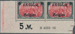Deutsche Besetzung I. WK: Landespost In Belgien: 1916, Freimarken Mit Aufdruck 6 F. 25 C. Auf 5 M In - Occupation 1914-18
