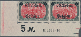 Deutsche Besetzung I. WK: Landespost In Belgien: 1916, Freimarken Mit Aufdruck 6 F. 25 C. Auf 5 M In - Occupazione 1914 – 18