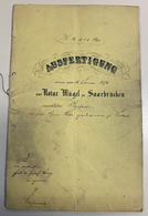 Deutsche Abstimmungsgebiete: Saargebiet: 1877 Bzw. 1896, Notarielle Ausfertigung Einer Verkündigung - Briefe U. Dokumente