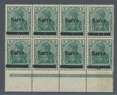 Deutsche Abstimmungsgebiete: Saargebiet: 1920, "5 Pfg. Germania/Sarre Mit Aufdruck In Type II", Insg - Briefe U. Dokumente