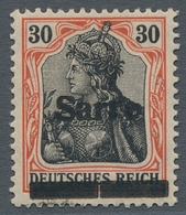 Deutsche Abstimmungsgebiete: Saargebiet: 1920, "30 Pfg. Germania/Sarre Auf Orangeweißem Papier Mit A - Cartas & Documentos