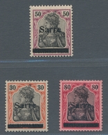 Deutsche Abstimmungsgebiete: Saargebiet: 1920, "Germania/Sarre", Drei Ungebrauchte Werte Mit Aufdruc - Covers & Documents