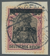 Deutsche Abstimmungsgebiete: Saargebiet: 1920, "50 Pfg. Germania/Sarre Mit Kopfstehendem Aufdruck", - Brieven En Documenten