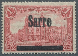 Deutsche Abstimmungsgebiete: Saargebiet: 1920, "1 Mk. Germania/Sarre Mit Doppeltem Aufdruck In Type - Cartas & Documentos