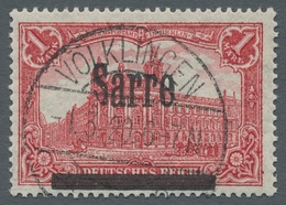 Deutsche Abstimmungsgebiete: Saargebiet: 1920, "1 Mk. Germania/Sarre Mit Aufdruckabarten IV Und V", - Briefe U. Dokumente