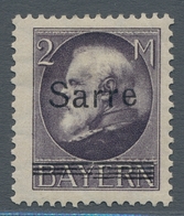 Deutsche Abstimmungsgebiete: Saargebiet: 1920, "2 Mk. Bayern/Sarre Mit Aufdruckabart II", Ungebrauch - Briefe U. Dokumente