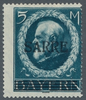 Deutsche Abstimmungsgebiete: Saargebiet: 1920, "5 Mk. Bayern/Sarre Stark Dezentriert (nur Von Zwei B - Cartas & Documentos
