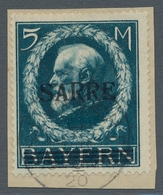 Deutsche Abstimmungsgebiete: Saargebiet: 1920, "5 Mk. Bayern/Sarre", Sauber Gestempelter Wert Auf Br - Briefe U. Dokumente