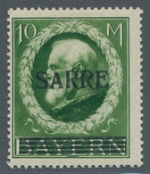 Deutsche Abstimmungsgebiete: Saargebiet: 1920, "10 Mk. Bayern/Sarre", Ungebrauchter Wert In Tadellos - Briefe U. Dokumente