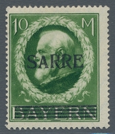 Deutsche Abstimmungsgebiete: Saargebiet: 1920, "10 Mk. Bayern/Sarre", Ungebrauchter Wert In Tadellos - Lettres & Documents