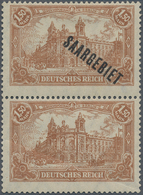 Deutsche Abstimmungsgebiete: Saargebiet: 1920 Deutsches Reich 1,50 M Braunocker Senkrechtes Paar, Ob - Cartas & Documentos