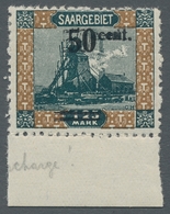 Deutsche Abstimmungsgebiete: Saargebiet: 1921, Aufdruckausgabe 50 Cent. Auf 1,25 Mark Mit Doppeltem - Cartas & Documentos