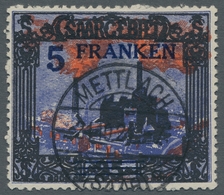 Deutsche Abstimmungsgebiete: Saargebiet: 1921, "5 Fr. Auf 25 Mk. Mit PLF Des Aufdruckes Unterer Ausl - Cartas & Documentos