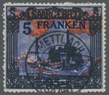 Deutsche Abstimmungsgebiete: Saargebiet: 1921, "5 Fr. Auf 25 Mk. Mit PLF Des Aufdruckes Unterer Ausl - Lettres & Documents