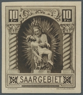 Deutsche Abstimmungsgebiete: Saargebiet: 1925, "10 Fr. Madonna Ungezähnt", Ungebrauchter Wert Mit Al - Cartas & Documentos