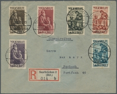Deutsche Abstimmungsgebiete: Saargebiet: 1928, "40 C. Bis 3 Fr. Volkshilfe" Je Mit Vollem Vorersttag - Cartas & Documentos