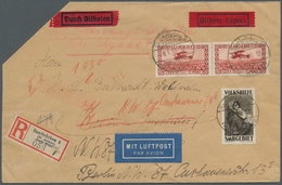 Deutsche Abstimmungsgebiete: Saargebiet: 1929, "10 Fr. Volkshilfe" Mit Waag. Paar Mi. 126 Als Portor - Briefe U. Dokumente