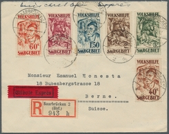 Deutsche Abstimmungsgebiete: Saargebiet: 1929, "40 C. Bis 3 Fr. Volkshilfe", Sauber Gestempelt Auf E - Lettres & Documents