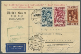 Deutsche Abstimmungsgebiete: Saargebiet: 1931, "10 Fr. Volkshilfe" Mit Zusatzfrankatur Auf Nicht Per - Cartas & Documentos