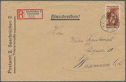 Deutsche Abstimmungsgebiete: Saargebiet: 1931, "Volkshilfe - Gemälde IV" Komplett Auf Zwei R-Briefen - Cartas & Documentos