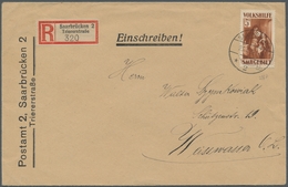 Deutsche Abstimmungsgebiete: Saargebiet: 1931, "Volkshilfe - Gemälde IV" Komplett Auf Zwei R-Briefen - Lettres & Documents