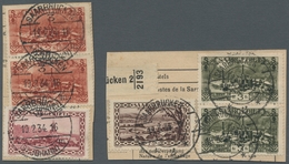 Deutsche Abstimmungsgebiete: Saargebiet: 1932, "90 C. Landschaften VIII Als Zwischenstegpaar", Rande - Cartas & Documentos