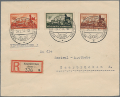 Deutsche Abstimmungsgebiete: Saargebiet: 1933, Gedenkausgabe Zum Grubenunglück In Neunkirchen Komple - Cartas & Documentos