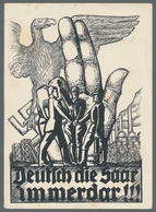 Deutsche Abstimmungsgebiete: Saargebiet: 1934, "Duetsch Die Saar Immerdar!!!", Sehr Seltenen S/w-Pro - Briefe U. Dokumente