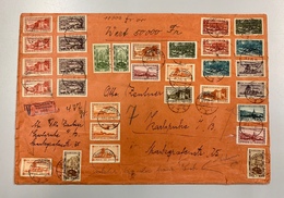 Deutsche Abstimmungsgebiete: Saargebiet: 1935, Großformatiger Frankierter Wertbrief über 50000,-- Fr - Cartas & Documentos
