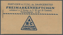 Deutsche Abstimmungsgebiete: Saargebiet - Markenheftchen: 1924, "Landschaften III", Postfrisches Hef - Sonstige & Ohne Zuordnung