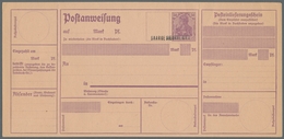 Deutsche Abstimmungsgebiete: Saargebiet - Ganzsachen: 1920/21, "50 Pfg. Germania/Saargebiet Mit Dopp - Interi Postali