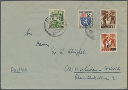 Saarland (1947/56): 1947, "15 Und 30 Pfg. Saar I Mit 6 Fr. Auf 24 Pfg. Saar II" Und Franz. Zone 15 P - Otros & Sin Clasificación